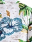 preiswerte Sommer-Hawaii-Hemden für Herren-Herren Hawaiihemd Sommerhemd Knopfhemd Sommerhemd Lässiges Hemd Strandhemd Grün Kurzarm Blumen / Pflanzen Hemdkragen Outdoor Ausgehen Bedruckt Bekleidung Strassenmode Stilvoll Brautkleider schlicht