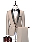 billige Tuxedo dresser-rosa kongeblå himmelblå herrefest bryllup prom smoking 3-delt sjalkrage ensfarget standard passform enkeltspent enknapps 2024