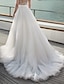 cheap Wedding Dresses-Beach Simple Wedding Dresses A-Line Separates Separates Court Train Tulle Bridal Skirts Bridal Gowns With Split Front Solid Color 2024