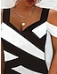 halpa Kuvioidut mekot-Naisten Väripalikka Painettu V kaula-aukko Mini mekko Päivittäin Lyhythihainen Kesä Kevät