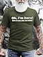 cheap Men&#039;s Graphic T Shirt-Ok I &#039;M Here What Are Your Other Two Wishes Mens 3D Shirt | Grey Winter Cotton | Graphic Prints Letter Old People Black Blue Khaki Tee Men&#039;S Blend Basic Modern Contemporary
