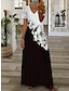 olcso Mintás ruhák-Női hétköznapi ruha A vonalú ruha Virágos Csipke Nyomtatott V-alakú Maxi hosszú ruha Napi Vakáció Rövid ujjú Nyár Tavasz