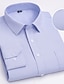 Χαμηλού Κόστους Ανδρικά πουκάμισα-Ανδρικά Επίσημο Πουκάμισο Μπλε Απαλό Θαλασσί Ουρανί Μακρυμάνικο Καρό Απορρίπτω Άνοιξη &amp; Χειμώνας Γάμου Γραφείο / Καριέρα Ρούχα