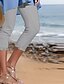 abordables Leggings-Mujer Polainas pantalones cortos capri Negro Blanco Azul Moda estilo costero de la abuela Casual Diario Volante Elástico Medio corto Control de barriga Plano S M L XL 2XL