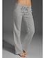cheap Women&#039;s Cotton Linen Pants-Women&#039;s Linen Pants Pants Trousers Baggy Full Length Faux Linen Side Pockets Baggy Fashion Casual Daily Black White S M