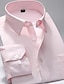 cheap Men&#039;s Dress Shirts-Men&#039;s Dress Shirt Light Pink Black White Long Sleeve Stripes and Plaid Shirt Collar All Seasons Wedding Office &amp; Career Clothing Apparel