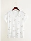 billige T-shirts til kvinde-Dame T-shirt Bluse Hjerte Afslappet Trykt mønster Dolman Ærmer Hvid Kortærmet Basale V-hals