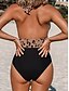 cheap One-piece swimsuits-Women&#039;s Swimwear One Piece Normal Swimsuit Open Back Printing Leopard Black Brown Bodysuit Bathing Suits Sports Beach Wear Summer