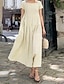 Χαμηλού Κόστους σχέδιο βαμβακερά &amp; λινά φορέματα-Γυναικεία Καθημερινό φόρεμα Βαμβακερό καλοκαιρινό φόρεμα Μακρύ φόρεμα Λινό Σουρωτά Πασπαλισμένος Βασικό Καθημερινά Ημερομηνία Τετράγωνη Λαιμόκοψη Κοντομάνικο Καλοκαίρι Άνοιξη Πράσινο Χακί Βαθυγάλαζο
