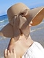 abordables Sombreros de mujer-1 Uds. Sombrero de paja con lazo grande de 5,5 pulgadas para mujer, sombrero de playa enrollable plegable grande flexible, sombrero para el sol upf 50