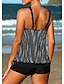 זול טנקיני-בגדי ריקוד נשים בגדי ים טנקיני 2 חתיכות בגד ים 2חלקים מדפיס מנוקד בסיסי בגדי ים