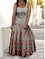 Χαμηλού Κόστους Plus Size Casual Φορέματα-Γυναικεία Μεγάλα Μεγέθη Καμπύλη Καθημερινό φόρεμα Φόρεμα ριχτό από τη μέση και κάτω Φόρεμα με λεπτή τιράντα Φλοράλ Πεταλούδα Μακρύ φόρεμα Αμάνικο Στάμπα Τιράντες Ρομαντικό Καθημερινά Ροζ Ανοικτό Λευκό