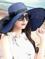 cheap Women&#039;s Hats-1 pcs Womens 5.5 Inches Big Bowknot Straw Hat Large Floppy Foldable Roll up Beach Cap Sun Hat UPF 50