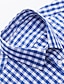 baratos camisa de botão masculina-Homens Camisa Social camisa de botão Camisa casual Café Claro Preto Rosa Vermelho Azul Manga Longa Xadrez Lapela Rua Férias Imprimir Roupa Moda Lazer Havaiana