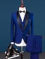 billige Tuxedo dragter-kongeblå lilla grøn herre efterår bryllup prom smoking 3-delt sjalkrave mode standard pasform enkeltradet en-knaps 2024