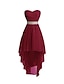 זול שמלות נשף-שמלת מסיבת שיבה הביתה בקו א-ליין שמלת קומות שמלת סטרפלס גבוהה נמוכה שמלה א-סימטרית שיפון ללא שרוולים עם רכוס 2024