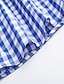 baratos camisa de botão masculina-Homens Camisa Social camisa de botão Camisa casual Café Claro Preto Rosa Vermelho Azul Manga Longa Xadrez Lapela Rua Férias Imprimir Roupa Moda Lazer Havaiana