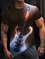 abordables Camisetas 3D de hombre-Hombre Camiseta Tee Graphic Guitarra Instrumento musical Cuello Barco Ropa Impresión 3D Exterior Casual Manga Corta Estampado Vintage Moda Design
