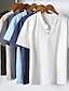 preiswerte Lässige T-Shirts für Herren-Herren T Shirt T-Shirt Glatt V Ausschnitt Strasse Urlaub Kurze Ärmel Taste Bekleidung Modisch Basic Moderne zeitgenössische