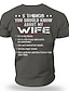 cheap Men&#039;s Graphic T Shirt-Father&#039;s Day papa shirts Men&#039;s 100% Cotton Graphic T Shirt Casual Classic Style Cool Shirt 5 Things You Should Know About My Wife Graphic Prints Daddy Family Crew Neck Clothing Apparel