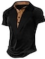 billige Casual T-skjorter for menn-Herre Henly-skjorte Grafiske T-skjorter Kul skjorte عادي Henley Gate Feriereise Kortermet Klær Mote Designer Grunnleggende