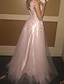 cheap Evening Dresses-A-Line Prom Dresses Luxurious Dress Wedding Guest Wedding Party Floor Length Sleeveless V Neck Chiffon with Appliques 2024