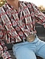 billiga västernskjortor för män-Herr Skjorta Västerländsk skjorta Grafiska tryck Årgång Geometri Argyle Nedvikt Rubinrött Blå Orange Grön Utomhus Gata Långärmad Mönster Button-Down Kläder Mode Streetwear Designer Ledigt