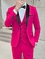 billige Tuxedo dragter-pink kongeblå himmelblå til mænd galladragter bryllupsfest prom smoking 3-delt sjalkrave ensfarvet standard pasform enkeltradet en-knap 2024