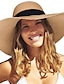 お買い得  麦わら帽子-1 pc レディース太陽麦わら帽子広いつば upf 50 夏帽子折りたたみ式ロールアップフロッピービーチ帽子女性のための
