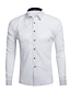 billige Skjorter til mænd-Herre Jakkesætsskjorter Button Up skjorte Skjorte med krave Hot Pink Sort Hvid Langærmet Vanlig Krave Forår Efterår Bryllup Arbejde Tøj