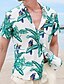 abordables Camisas estampadas para hombre-Hombre Camisa camisa hawaiana Abotonar la camisa Camisa de verano Camisa casual Azul Piscina Mangas cortas Estampados Diseño Calle Vacaciones Estampado Ropa Moda Ocio Hawaiano