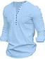 preiswerte Freizeithemden für Herren-Herren Hemd Popover-Shirt Lässiges Hemd Sommerhemd Schwarz Weiß Blau Langarm Glatt Kragen Täglich Urlaub Bekleidung Modisch Brautkleider schlicht Komfortabel