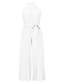 cheap Party Dresses-Jumpsuits Party Dresses Elegant Dress Wedding Guest Holiday Ankle Length Sleeveless Halter Neck Chiffon with Pleats Strappy 2024