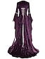 cheap Medieval-Women&#039;s Renaissance Dress Medieval Costume Velvet Trumpet Sleeve Queen Dresses Outlander Plus Size Retro Vintage Long Sleeve Floor Length
