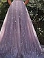 cheap Evening Dresses-A-Line Prom Dresses Sparkle &amp; Shine Dress Formal Wedding Party Floor Length Sleeveless V Neck Sequined Backless with Sequin 2024