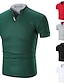 tanie klasyczna koszulka polo-Męskie Koszulka polo Koszula golfowa Codzienny koszulki golfowe Kołnierz Kołnierz stawiany Krótki rękaw Podstawowy Jednokolorowe Proste Lato Opinający / a Czarny Biały Czerwony Zielony Szary Koszulka