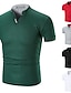 abordables polo classique-Homme POLO Tee Shirt Golf Casual du quotidien Col Mao Manche Courte basique Couleur unie Simple Eté Coupe ajustée Noir Blanche Rouge Vert Gris POLO