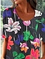 preiswerte Bedruckte Kleider-Damen Blumen Geometrisch Tasche Bedruckt Rundhalsausschnitt Midikleid Täglich Strand Kurzarm Sommer Frühling