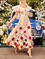 Χαμηλού Κόστους Κοκτέιλ Φορέματα-κοκτέιλ φορέματα σε γραμμή floral νυφικό φόρεμα για πάρτι φορέματα αμάνικο λαιμόκοψη με μήκος στον αστράγαλο με απλικέ βολάν 2024