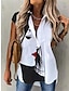 cheap Women&#039;s Blouses &amp; Shirts-Women&#039;s Shirt Blouse Butterfly Casual Weekend Button Print Black Short Sleeve Basic Shirt Collar