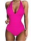 cheap One-pieces-Women&#039;s Swimwear One Piece Plus Size Swimsuit Quick Dry Solid Color Leopard Black Army Green Burgundy Brown Rose Red Bodysuit Bathing Suits Sports Beach Wear Summer