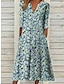 Χαμηλού Κόστους Print Φορέματα-Γυναικεία Καθημερινό φόρεμα Floral φόρεμα Μίντι φόρεμα Θαλασσί Βυσσινί Πράσινο του τριφυλλιού Μισό μανίκι Φλοράλ Σουρωτά Καλοκαίρι Άνοιξη Λαιμόκοψη V Στυλάτο Διακοπές 2023 Τ M L XL XXL 3XL