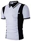 olcso klasszikus póló-Férfi POLO trikó Golfing Hétköznapi Napi Gallér Állógallér Rövid ujjú Aktív Színes Kollázs Nyár Vékony Fekete Fehér POLO trikó