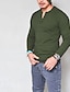 voordelige Casual T-shirts voor heren-Voor heren T-shirt Henley-shirt T-shirts Shirt met lange mouwen Effen Henley Normaal Lange mouw Kleding Klassiek Spier Groot en klein