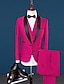 ieftine Costume de tuxedo-roz albastru regal albastru cer costume de bal pentru bărbați smoking de bal nuntă guler șal 3 piese culoare uni potrivire standard la un singur piept cu un singur buton 2024