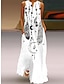 זול שמלות עם הדפס-בגדי ריקוד נשים שמלת קז&#039;ואל דפוס צווארון V שמלת מקסי חופשה ללא שרוולים קיץ אביב