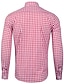 baratos camisa de botão masculina-Homens Camisa Social camisa de botão Camisa casual Café Claro Preto Rosa Vermelho Azul Manga Longa Xadrez Lapela Rua Férias Imprimir Roupa Moda Lazer Havaiana