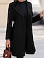 Недорогие Женские пальто и тренчи-женское пальто официальное офисное повседневное осенне-зимнее длинное пальто стандартного кроя ветрозащитное теплое простое элегантное и роскошное базовая куртка с длинным рукавом однотонное оверсайз серое