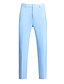 cheap Trousers-Men&#039;s Chinos Full Length Solid Colored Micro-elastic Slim Ocean Blue 2023