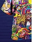voordelige kampoverhemden voor heren-Voor heren Overhemd Hawaiiaans overhemd Grafische prints Muziek Hippie Cubaanse kraag Wit Zwart / groen Geel Lichtgroen Zwart / Paars Casual Hawaii Korte mouw Afdrukken Button-omlaag Kleding Sport